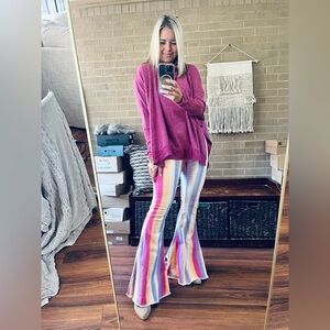 Peach Love California Pastel Striped Pants